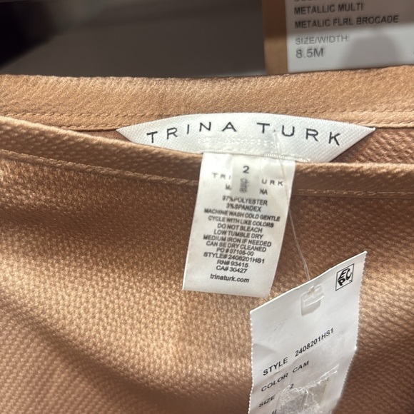 Trina Turk Gold Asymmetrical Wrap like Maxi Skirt - Picture 2 of 3